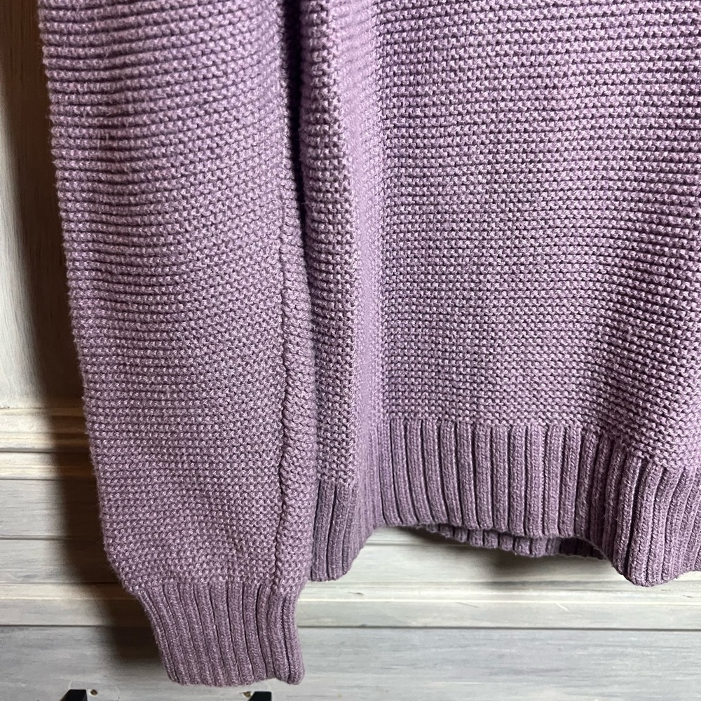 J. Crew Lavender Chunky Knit Classic Crewneck Sweater Cozy Preppy - Picture 3 of 8